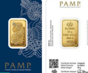 20 gram PAMP Suisse Lady Fortuna Gold Minted Bar