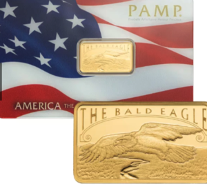 5 grams PAMP Suisse America the Free Bald Eagle Gold Minted Bar